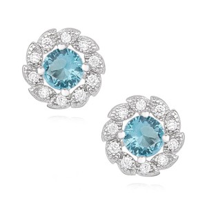 Cercei argint cu piatra bleu DiAmanti Z1344E_AQ-DIA (Argint 925‰ 1,6 g.)